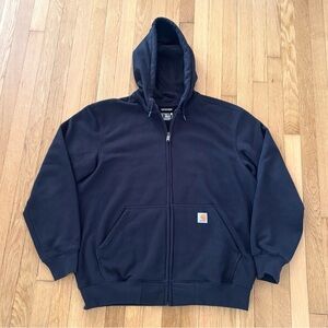 Carhartt Rain Defender Hoodie Full Zip Black Size Large Loose Fit 2022